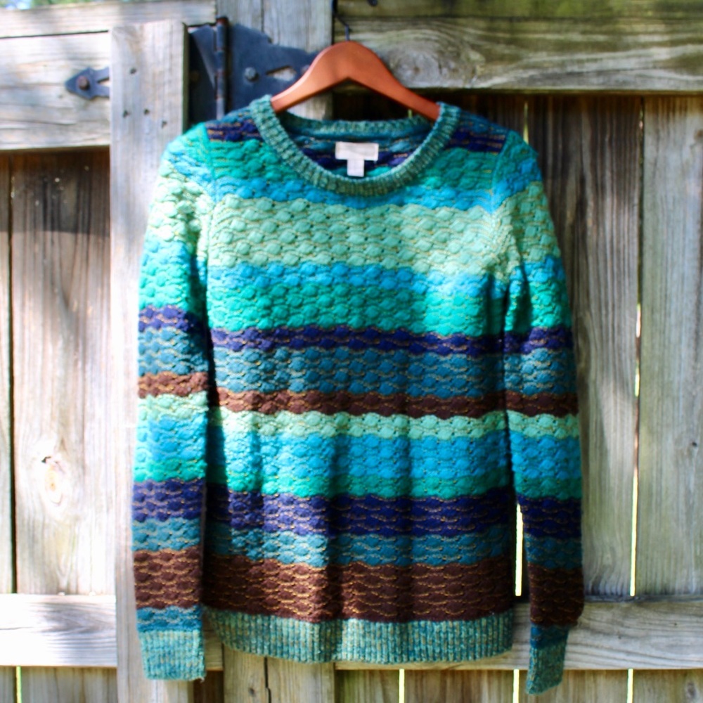 FOREVER 21 Emerald Knit Patterned Sweater